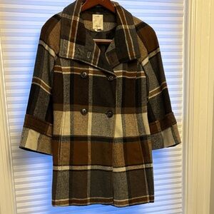 Plaid Double-Breasted Women's Coat: Hampden Elevenses by Anthropolgie